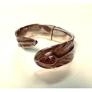 Uno de 50 Feather Bracelet/Cuff, Silver Plated, 'Feather Wave'
